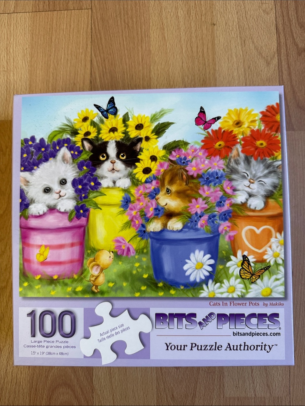 Bits and Pieces Cats in Flower Pots 100-Piece Puzzle